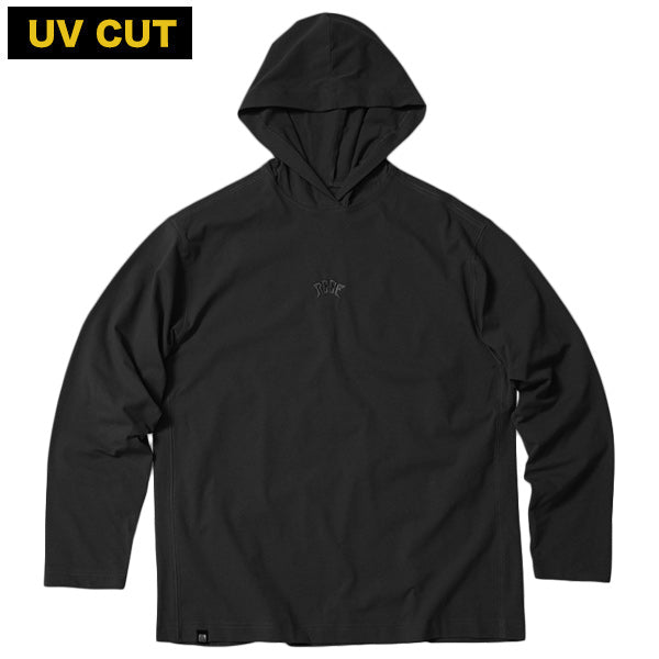 CENTER LOGO HYBRID RASHGUARD HOODIE / BLACK Amphibious