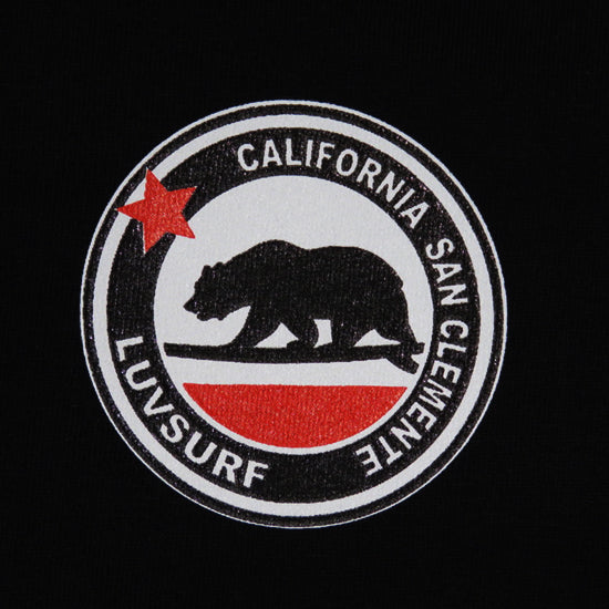 Cali Bear fleece-lined pullover hoodie in black