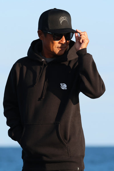 LOST Surfboards Sweat Pullover Parka (Fleece Lining) BLACK