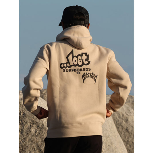 LOST Surfboards Sweat Pullover Parka (Fleece Lining) BEIGE