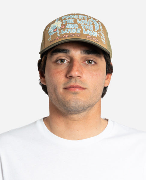 “LOST” CAP [Wave Fighter Trucker] Marsh Green