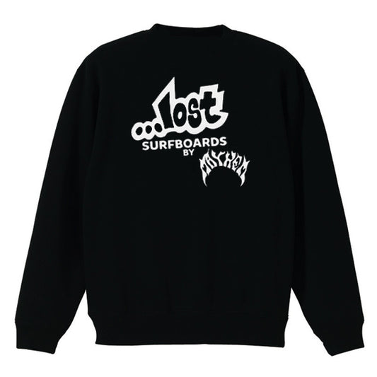 LOST Surfboards Crew Neck Sweatshirt (Fleece Lining) BLACK