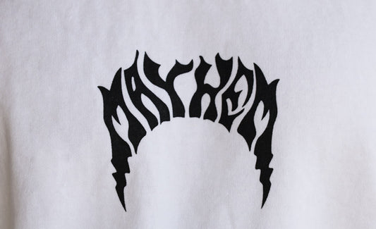 Sweatshirt [MAYHEM BOLTS] (fleece lining) WHITE