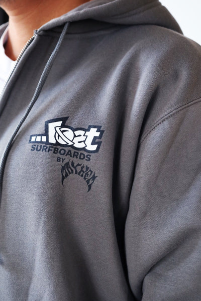 10oz Sweat Full-Zip Hoodie [LOST by MAYHEM] (Fleece-Lined) CEMENT