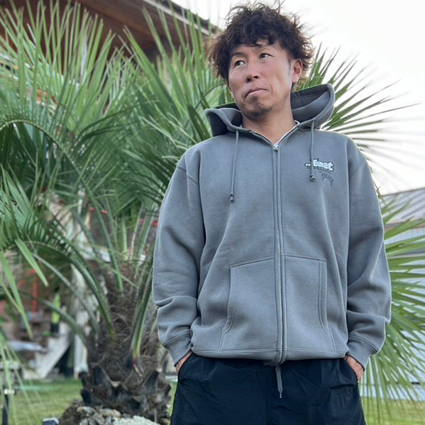 10oz Sweat Full-Zip Hoodie [LOST by MAYHEM] (Fleece-Lined) CEMENT