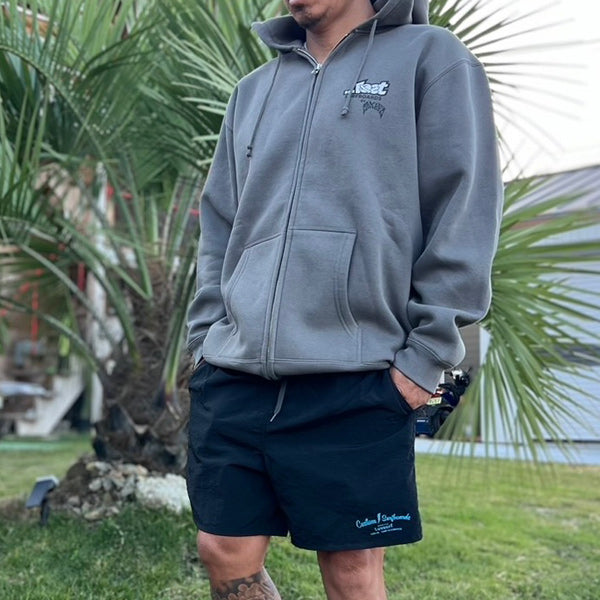 10oz Sweat Full-Zip Hoodie [LOST by MAYHEM] (Fleece-Lined) CEMENT