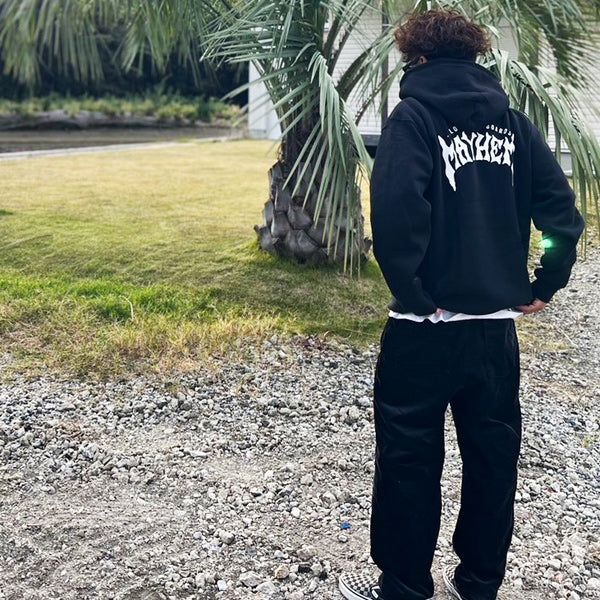 10oz Sweat Full-Zip Hoodie [MAYHEM DESIGN] (Fleece-Lined) BLACK