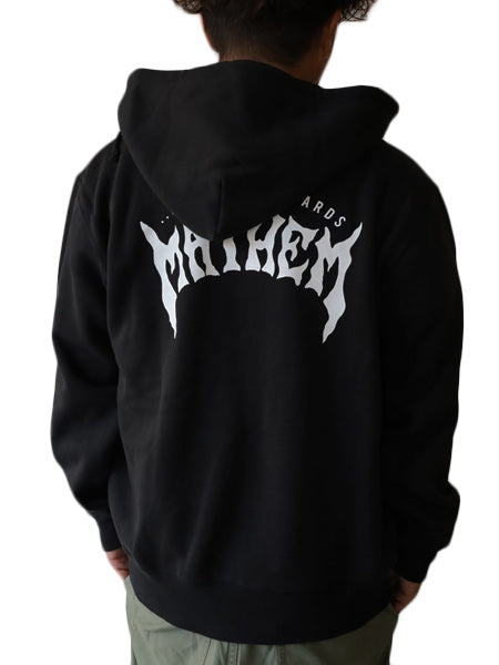 10oz Sweat Full-Zip Hoodie [MAYHEM DESIGN] (Fleece-Lined) BLACK
