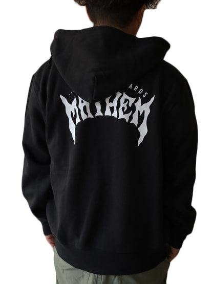 10oz Sweat Full-Zip Hoodie [MAYHEM DESIGN] (Fleece-Lined) BLACK