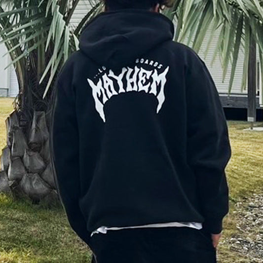 10oz Sweat Full-Zip Hoodie [MAYHEM DESIGN] (Fleece-Lined) BLACK