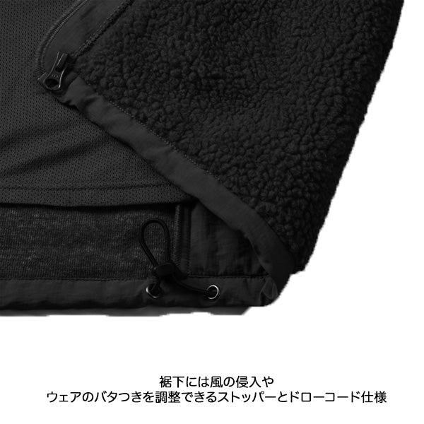 シープボア フリース フルジップパーカ [LTC]（裏地付）BLACK