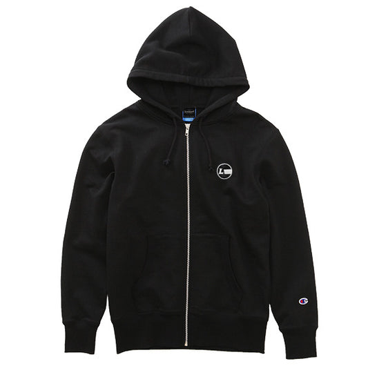『Luvsurf x CHAMPION』Full Zip Sweat Hoodie [Racing Icon] BLACK