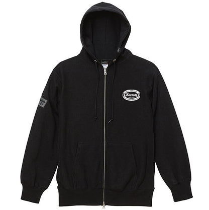 Original 12oz Double Zip Hoodie [GOOD VIBES] (Fleece Lined) BLACK