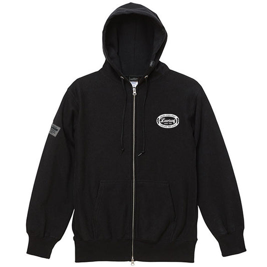 Original 12oz Double Zip Hoodie [GOOD VIBES] (Fleece Lined) BLACK