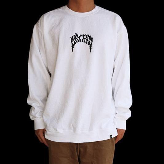 Sweatshirt [MAYHEM BOLTS] (fleece lining) WHITE
