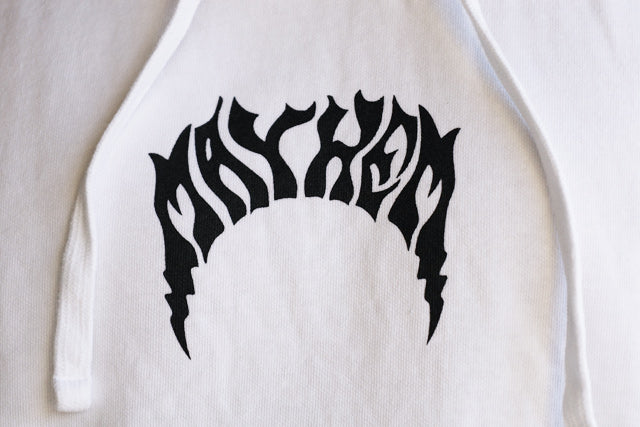Pullover hoodie [MAYHEM BOLTS] WHITE