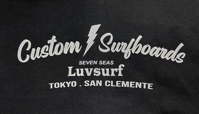 10oz Sweat Full-Zip Hoodie [Custom Surfboards] (Fleece-Lined) Black