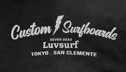 10oz Sweat Full-Zip Hoodie [Custom Surfboards] (Fleece-Lined) Black