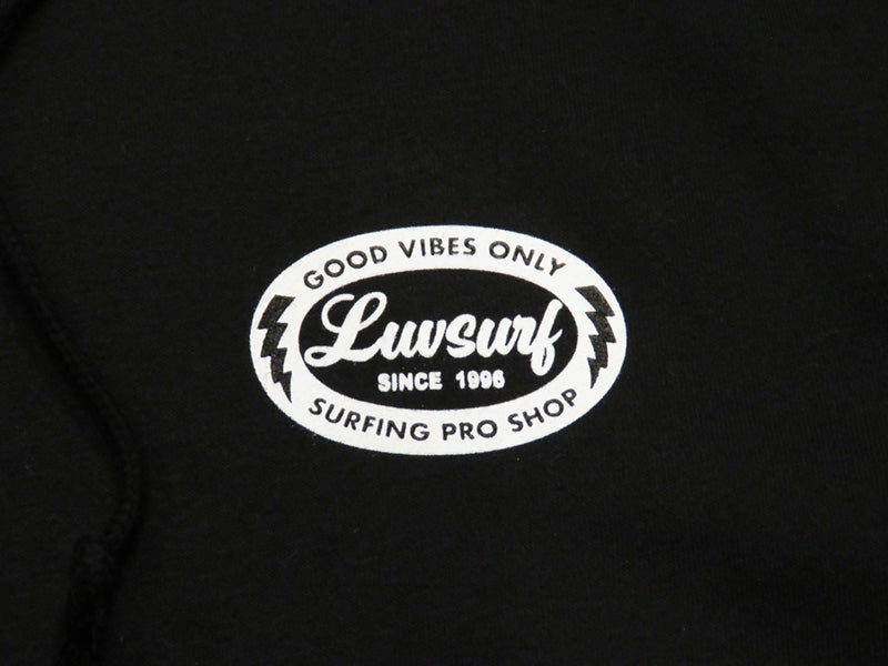 Original Sweatshirt Pullover Hoodie (Fleece Lined) [GOOD VIBES] BLACK