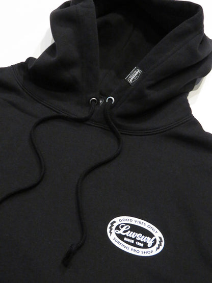 Original Sweatshirt Pullover Hoodie (Fleece Lined) [GOOD VIBES] BLACK