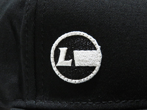Cotton Twill Flat Visor Cap [Racing Icon] BLACK