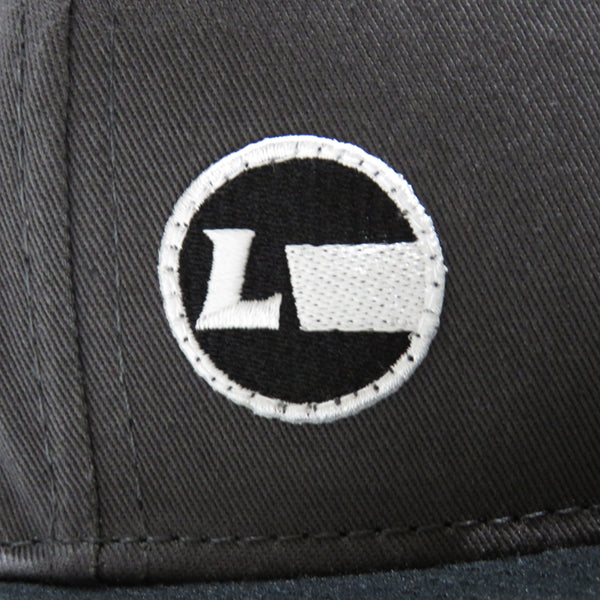 Cotton Twill Flat Visor Cap [Racing Icon] BLACK/CHARCOAL