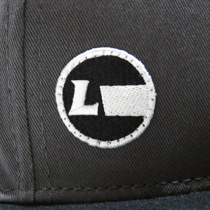 Cotton Twill Flat Visor Cap [Racing Icon] BLACK/CHARCOAL