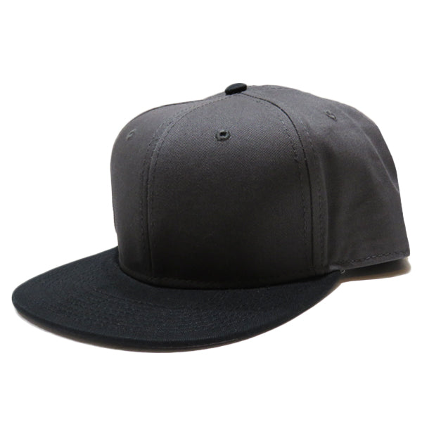 Cotton Twill Flat Visor Cap [Racing Icon] BLACK/CHARCOAL
