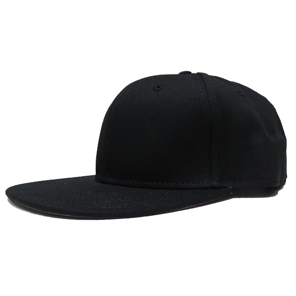 Cotton Twill Flat Visor Cap [Racing Icon] BLACK