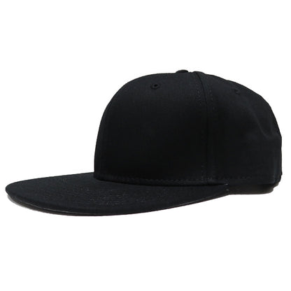 Cotton Twill Flat Visor Cap [Racing Icon] BLACK