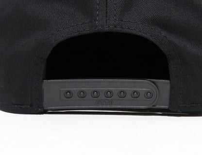 Cotton Twill Flat Visor Cap [Racing Icon] BLACK