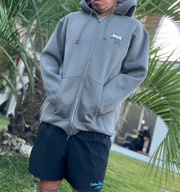 10oz Sweat Full-Zip Hoodie [LOST by MAYHEM] (Fleece-Lined) CEMENT