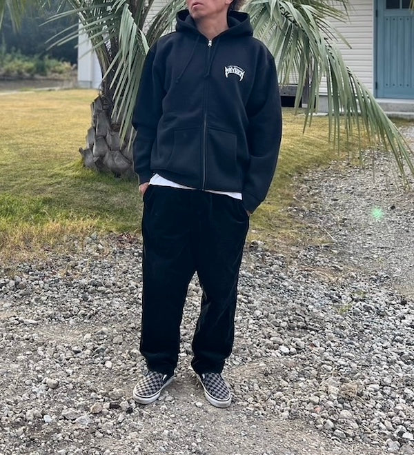 10oz Sweat Full-Zip Hoodie [MAYHEM DESIGN] (Fleece-Lined) BLACK