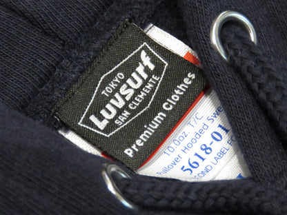 Cali Bear fleece-lined pullover hoodie in Navy