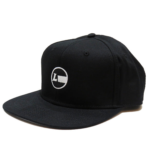 Cotton Twill Flat Visor Embroidered Cap [Racing Icon] BLACK