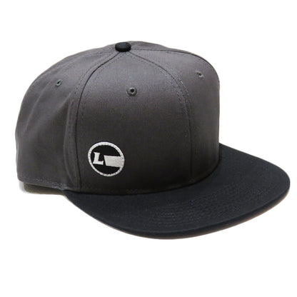 Cotton Twill Flat Visor Cap [Racing Icon] BLACK/CHARCOAL