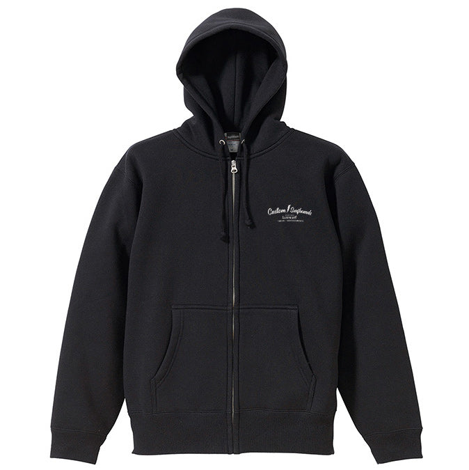 10oz Sweat Full-Zip Hoodie [Custom Surfboards] (Fleece-Lined) Black