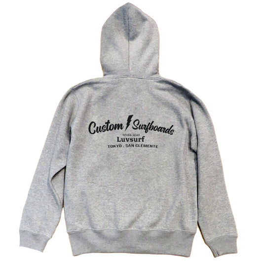 10oz Sweat Full-Zip Hoodie [Custom Surfboards] (Fleece-Lined) H.GREY