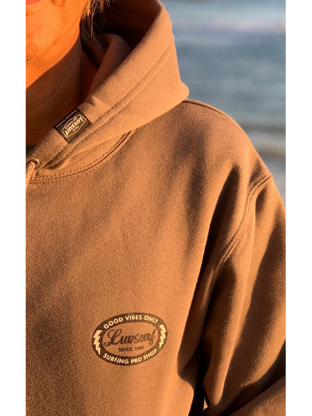 Original Sweat Pullover Hoodie (Fleece Lined) [GOOD VIBES] CEMENT