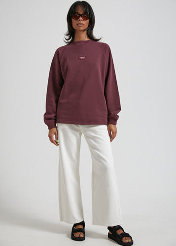 30% Off Sale! Unisex Raglan Crew Neck [SOCIETY] Wine