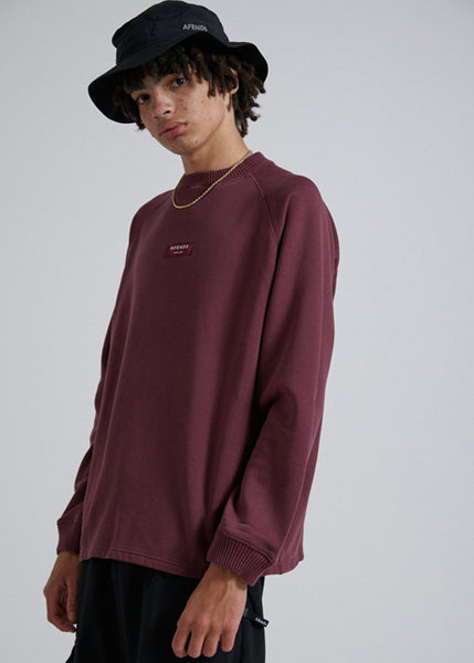 30% Off Sale! Unisex Raglan Crew Neck [SOCIETY] Wine
