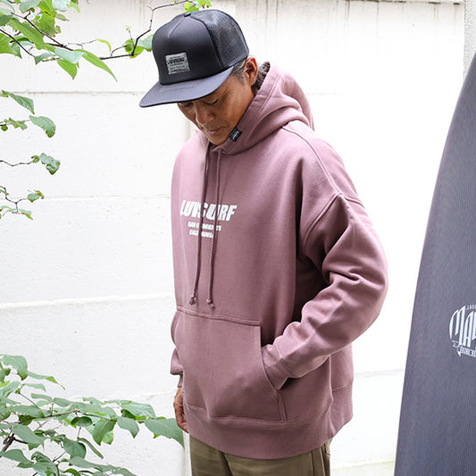 『Luvsurf』10oz big silhouette sweat pullover parka [SUB WAY] MERLOT (fleece lining)