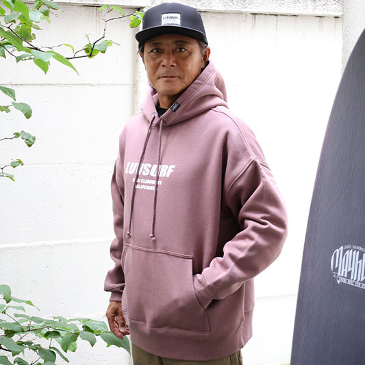 『Luvsurf』10oz big silhouette sweat pullover parka [SUB WAY] MERLOT (fleece lining)