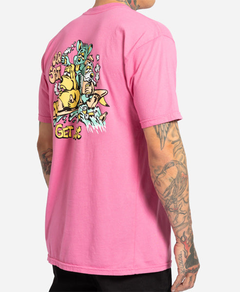 T-shirt [Party Wave Vintage Dye Tee] Psycho Pink / Size M