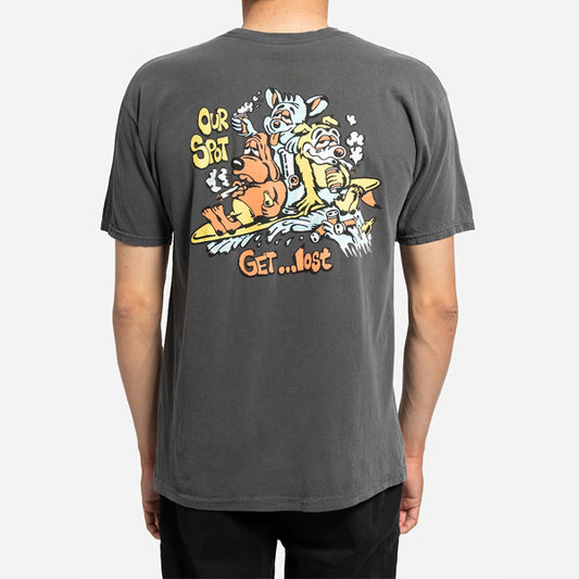 T-shirt [Party Wave Vintage Dye Tee] Vintage Black