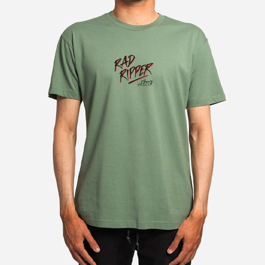 Rad Ripper T-shirt in Moss Green